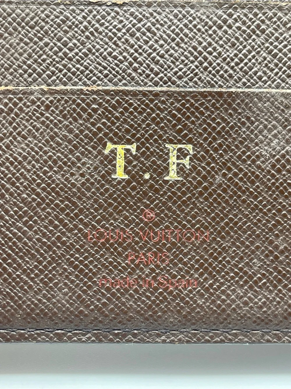 Louis Vuitton Damier Ebene Men’s Marco Bifold Wallet Hot Stamped Used LV